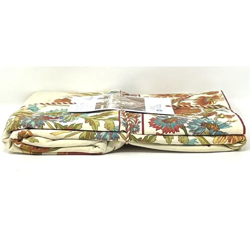 April Cornell WILDFLOWERS Tablecloth 60X104” Fall Colors Table For 8-12